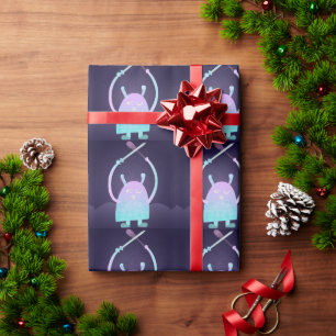 Adorable Kids Monster Character Wrapping Paper