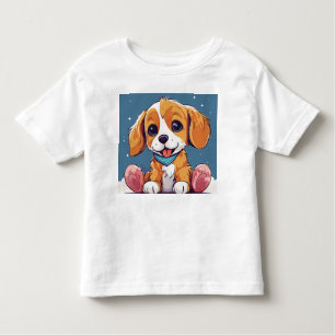 Adorable Kids playful dog T-Shirt Design