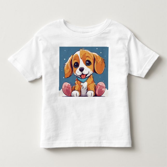 Adorable Kids playful dog T-Shirt Design (Front)