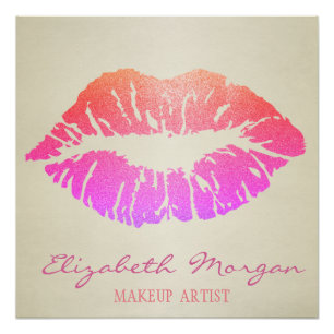 Adorable Kiss,Lips ,Makeup artist Poster