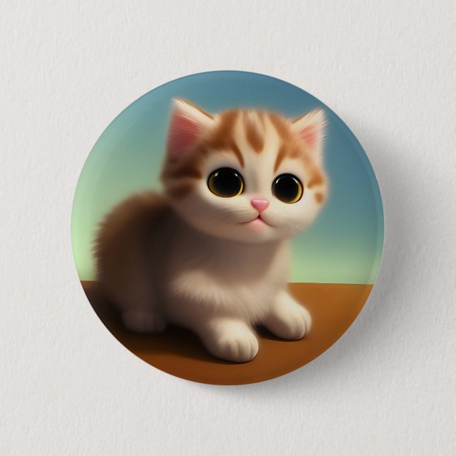 Adorable Kitten 6 Cm Round Badge (Front)