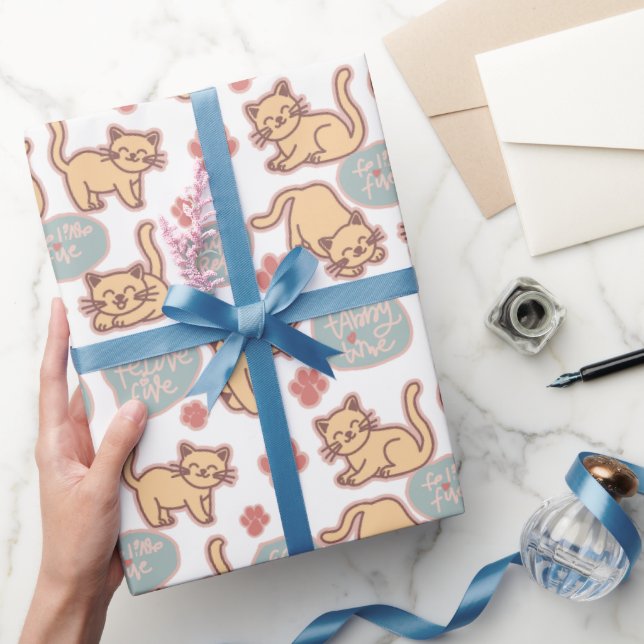 Adorable Kitten Cat Lover Repeat Pattern Wrapping Paper (Gifting)