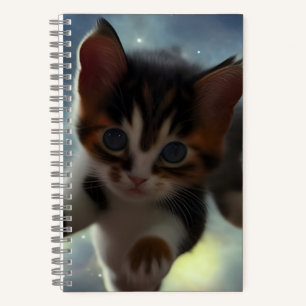 Adorable Kitten in Space Notebook