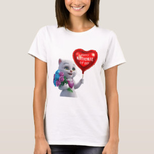 Adorable Kitten National Cat Day T-Shirt" T-Shirt