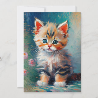 Adorable Kitten Painting Invitation