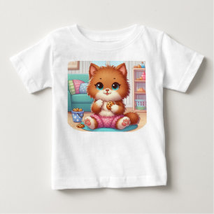 Adorable Kitten With Cookie Toddler T-Shirt