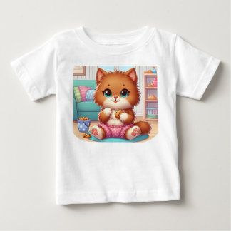 Adorable Kitten With Cookie Toddler T-Shirt