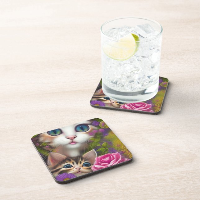 Adorable Kittens 8 Coaster (Right Side)