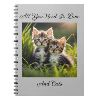Adorable Kittens in Grass Notebook
