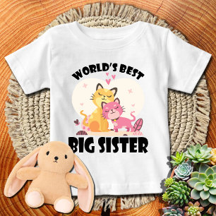 Adorable Kittens 🐱 World's Best Big Sister Baby T-Shirt