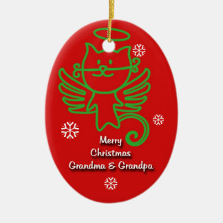 Adorable Kitty Angel Grandparent ornament