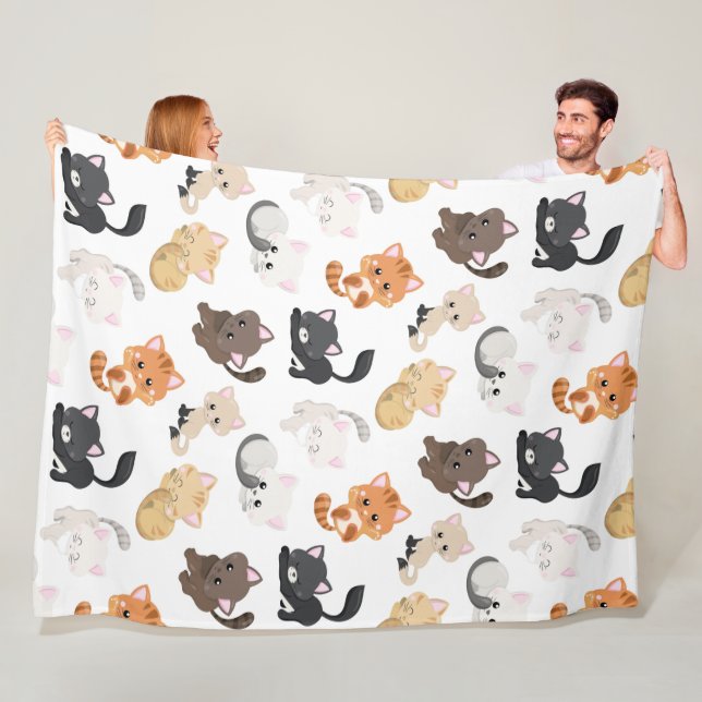 Adorable Kitty Cats Print Fleece Blanket (In Situ)