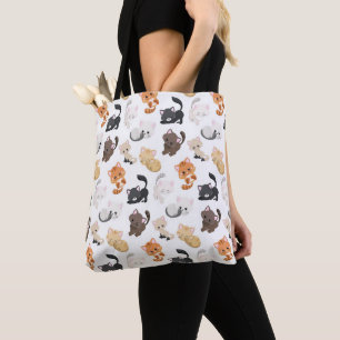 Adorable Kitty Cats Print Tote Bag