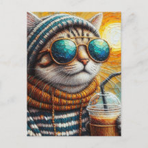 Adorable Kitty With an Iced Coffee