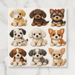 Adorable Knitted Puppies Favour Tags
