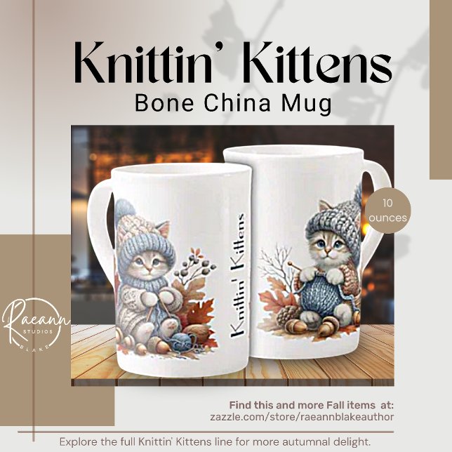 Adorable Knittin' Kittens Bone China Mug (Creator Uploaded)