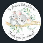 Adorable Koala Bear  Baby Shower Favour Classic Round Sticker<br><div class="desc">Cute Koala Bear boys,  girls or neutral baby shower sticker. Visit our shop to view our baby sloth with mum baby shower collection!</div>