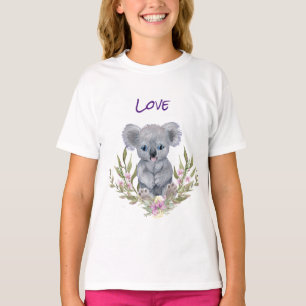 Adorable Koala Bear Floral T-Shirt