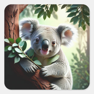 Adorable Koala Bear Square Sticker