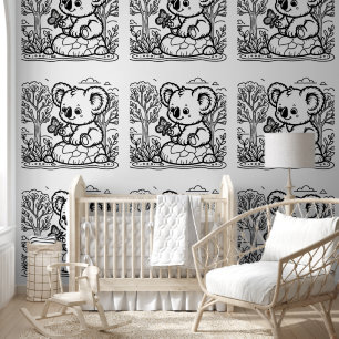 Adorable Koala Colouring Wallpaper
