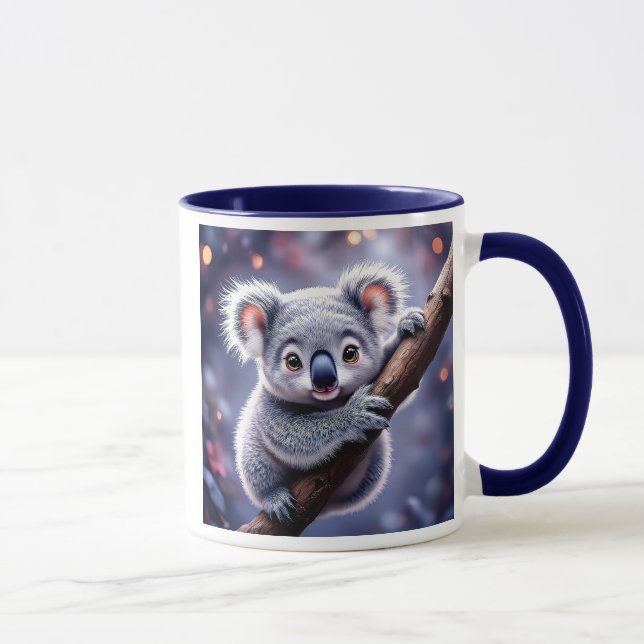 Adorable Koala perched on his branch. Mug (Right)