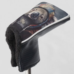 Adorable koala wearing cute hat cusomizable golf head cover