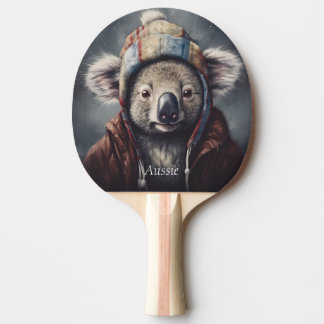 Adorable koala wearing cute hat cusomizable  ping pong paddle