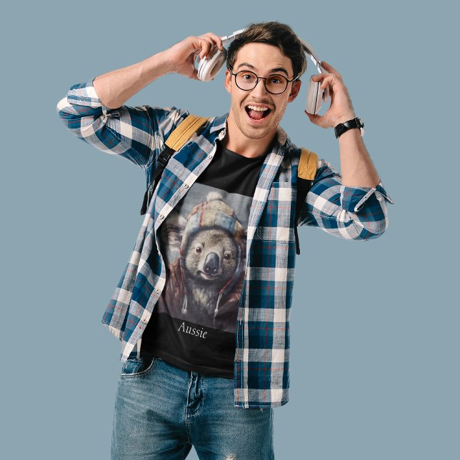 Adorable koala wearing cute hat cusomizable  T-Shirt (Creator Uploaded)