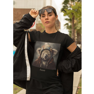 Adorable koala wearing cute hat cusomizable  T-Shirt