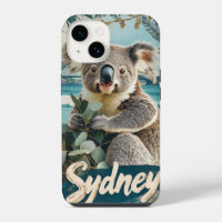 Adorable Koala with Sydney Harbor Bridge