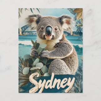 Adorable Koala with Sydney Harbor Bridge Postcard