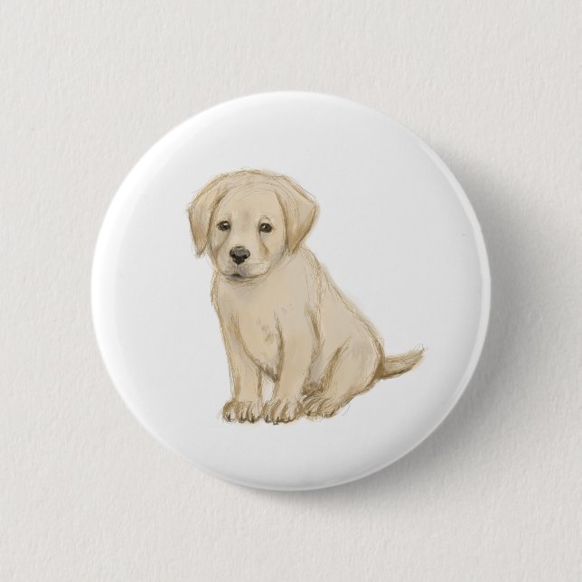 Adorable labrador sketch 6 cm round badge (Front)
