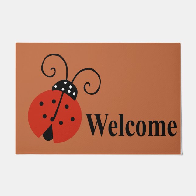 Adorable LadyBug Design Mat, Insect Doormat (Front)