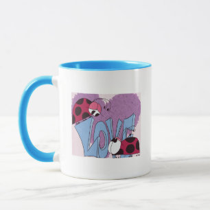 Adorable Ladybug Love Cartoon Mug