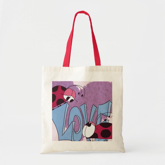 Adorable Ladybug Love Cartoon Tote Bag (Front)