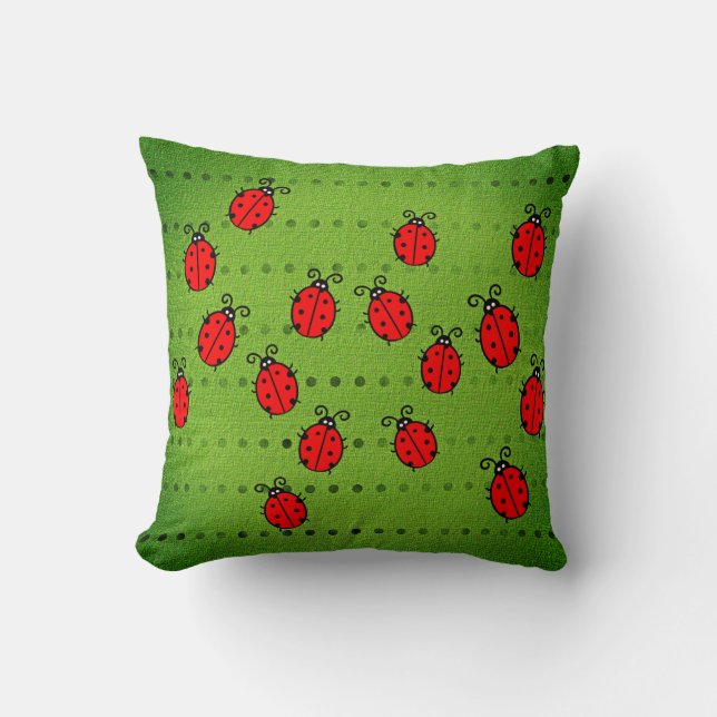 Adorable Ladybug Pillow! Cushion (Front)
