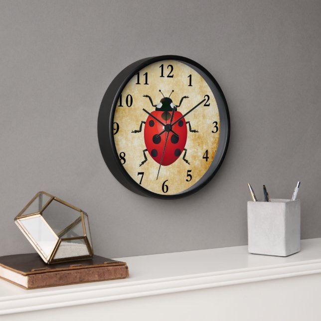 Adorable Ladybug Wall Clock! Clock (Office)