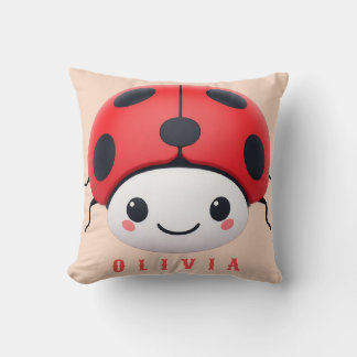 Adorable Ladybug With Red Polka Dot Shell Cushion