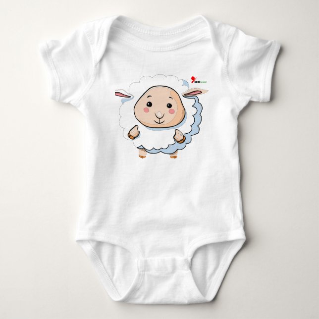 Adorable Lamb Baby Bodysuit  (Front)