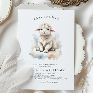 Adorable Lamb Baby Shower Invitations