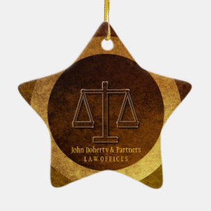 Adorable Lawyer Gift Scales of Justice Ceramic Tree Decoration