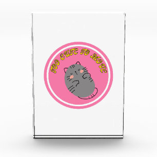 Adorable Lazy Cat "Too Cute To Move" Design Photo Block