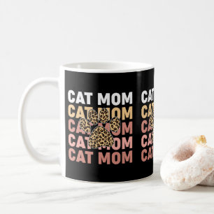 Adorable Leopard Print Paw Cats Owners Cat Moms Coffee Mug