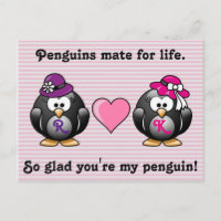 Adorable Lesbian Penguins Two Brides Heart Hat