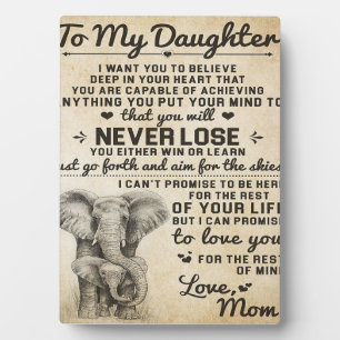 Adorable Letter To Daughter   Lovely Gift Plaque