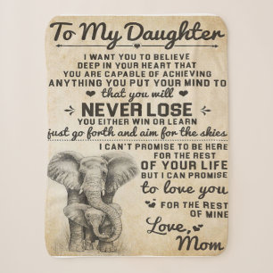Adorable Letter To Daughter Lovely Gift Sherpa Blanket