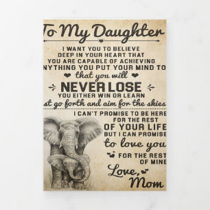 Adorable Letter To Daughter   Lovely Gift Tri-Fold Announcement