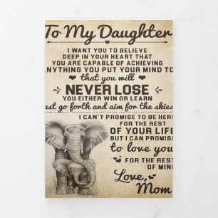 Adorable Letter To Daughter   Lovely Gift Tri-Fold Announcement