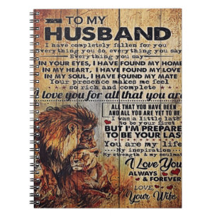 Adorable Letter To Husband   Lovely Gift To My Man Notebook