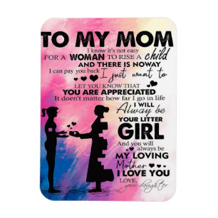 Adorable Letter To Mum Lovely Gift To My Mum Magnet